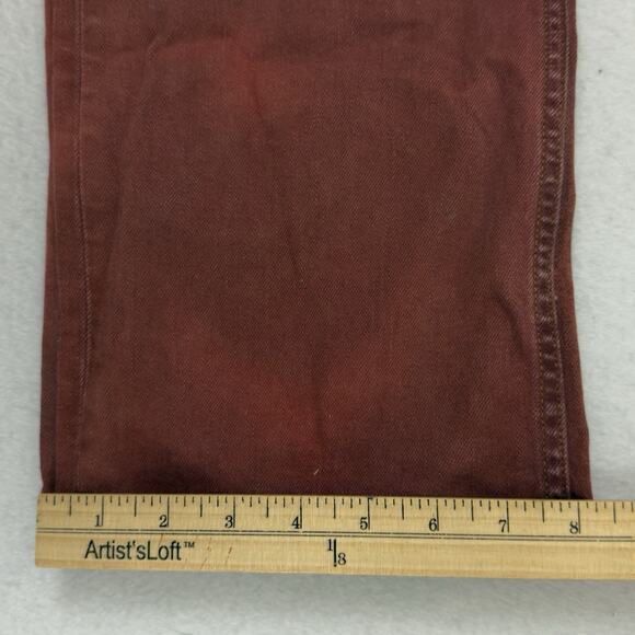 Diesel Safado Jeans Mens 34x32 Red Wash 0J824 Slim Straight Button Fly USA Made - Picture 8 of 14